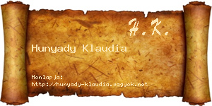 Hunyady Klaudia névjegykártya